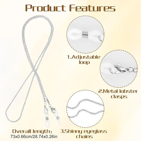 Eyeglass Chains for Women, Sunglasses Eyeglass Chain Metal Eyeglasses Chain Hanger Necklace Eyewear Retainer in Saudi Arabia