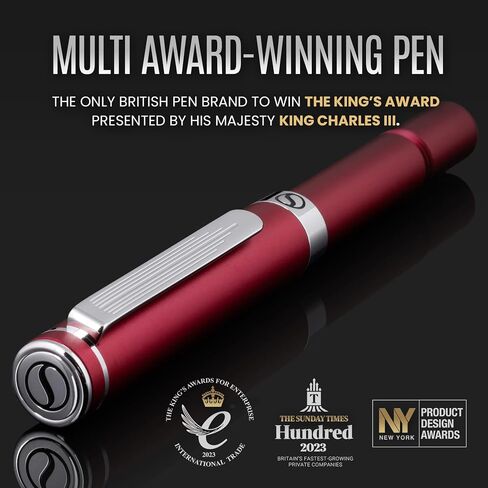 Scriveiner Black Rollerball EDC Luxury Pen, Stunning Pocket Pen with Chrome Finish, Cool Writing Pen, Best Pen Gift for Men & Women, German Schmidt Refill, Nice Present, Fancy Office Designer Pen Set in Kuwait