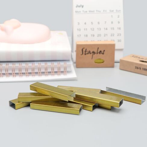 Mini Stapler with Staples Set Clear Acrylic Rose Gold Metallic Manual Stapler and 1000pcs 6/26 Colored Staples Kit for Desk Supplies Accessory(Rose Gold Mini Stapler with Staples) in Kuwait