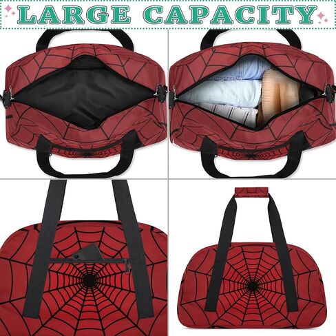 Spiders Web Kids Overnight Duffel Bags Travel Sports Gym Bags for Boy Gothic Waterproof Weekender Sleepover Bags Portable Carry on Tote Bag Work Out Bags in Saudi Arabia