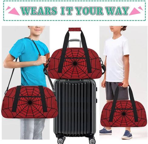 Spiders Web Kids Overnight Duffel Bags Travel Sports Gym Bags for Boy Gothic Waterproof Weekender Sleepover Bags Portable Carry on Tote Bag Work Out Bags in Saudi Arabia