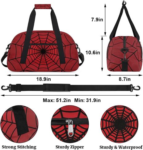 Spiders Web Kids Overnight Duffel Bags Travel Sports Gym Bags for Boy Gothic Waterproof Weekender Sleepover Bags Portable Carry on Tote Bag Work Out Bags in Saudi Arabia