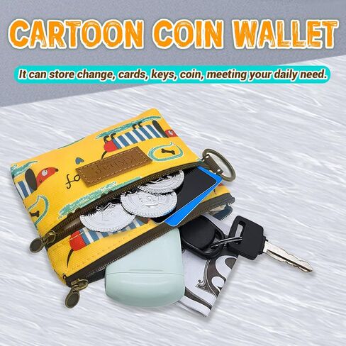 Coin Bag, Waterproof Coin Wallet Small Coin Purse with Zipper and Keyring, Cute Coin Pouch for Women and Girls, Change Purse Mini Storage Bag for Coin, Cards, Keys, Lipsticks (sky blue) in Kuwait
