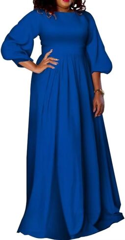 Satin Dresses for Women Elengant Wedding Guest Dress Lady African Dashiki Party Dresses O-neck Cocktail Long Dress in Saudi Arabia