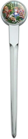 Alice in Wonderland Garden Party Classic Chrome Plated Metal Envelope Letter Opener Slitter in Saudi Arabia