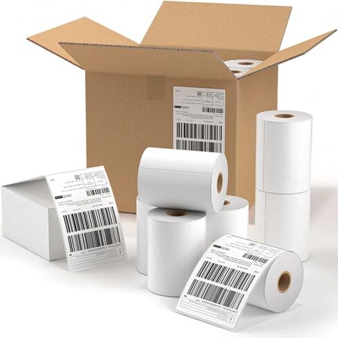 4" x 6" Thermal Labels with 250 Labels/Roll, Compatible with Zebra & Rollo Printer Blank Direct Thermal Shipping Labels in Kuwait