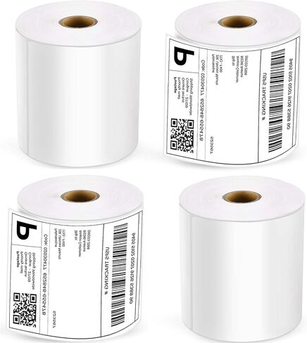4" x 6" Thermal Labels with 250 Labels/Roll, Compatible with Zebra & Rollo Printer Blank Direct Thermal Shipping Labels in Kuwait