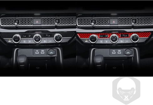 ألياف الكربون الحقيقية متوافقة مع Honda 11th Gen Civic 2022 2023 2024 Sport/Si/LX/Type R سيدان هاتشباك لوحة أجهزة القياس غطاء لوحة القيادة الداخلية ملحقات الكسوة الحمراء in Kuwait
