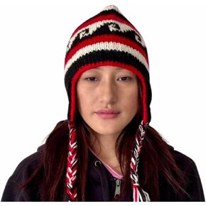 Double Layer Extra Warm Hand Knit Sherpa Wool Ear Flap Beanie hat for Women. Outer Layer is 100% Wool and Inside is Extra Soft Micro Fleece Without itching. Multi Color Unique Winter hat.