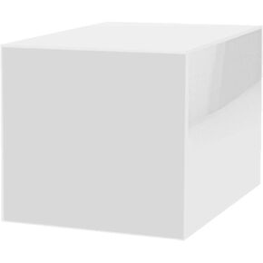 6" White Acrylic Display Box with One Open Side No Lid Versatile Preassembled Square Plexiglass Merchandise Storage Bin or Retail Product Riser by Marketing Holders