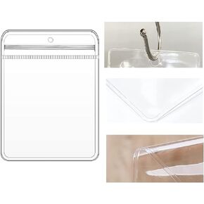 100pcs Clear PVC Transparent Zip Lock Jewelry Bag with Hang Hole Plastic Small Size Dust Proof Airtight Pouch Zipper Bag Self Seal Packing Pouch Organizer Storage Bags for Rings Earrings 2.7x3.9in