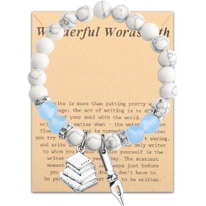 WSNANG Writer Bracelet Gifts for Women Future Author Bracelet Graduation Gift Bibliophile Gift for Editor Librarian Journalist