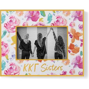 Sorority Shop Kappa Kappa Gamma Sister Picture Frames with Cute Floral Design, for 4" x 6" Pictures, KKG Sorority Gifts, Big Little Sorority Gift, Kappa Kappa Gamma Gifts for Women