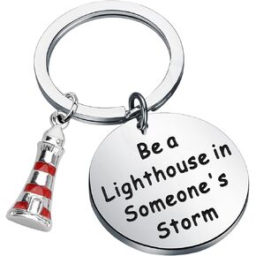CENWA Lighthouse Gift Encouragement Gifts Be a Lighthouse in Someone's Storm Keychain Inspirational Gifts