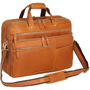 Leather Messenger Bag for Men, 17.3 Inch Vintage Full Grain Leather Laptop Briefcase
