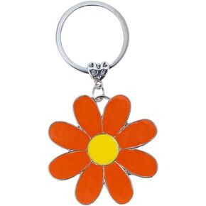 Fuqimanman2020 Cute Daisy Flower Charm Keychain Flower Bag Charms Enameled Keychain for Women Girls Purse Handbag Decor