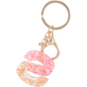 NUOBESTY Alphabet Pendant Resin Alphabet Key Ring Black Initial Letter D Keychain Pendant for Car Purse Decorations Handbag Charm Fashion Key Holder