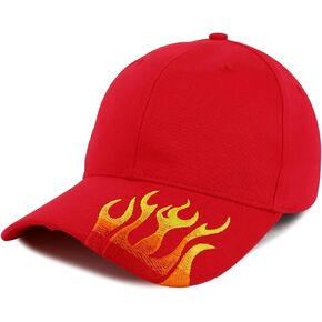 Armycrew Fire Flame Embroidered Bill Structured Brushed Cotton Baseball Cap