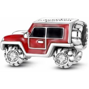 Red Offroad Car Charm 925 Sterling Silver Adventure Journey Car Offroad Suv Gift Birthday Chirstmas Fit For Bracelet