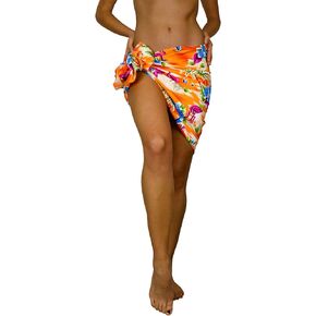 Hawaiian Sarong Pareo Beach Wrap for Women Funky Casual Bikini Cover Up Very Loud Swimsuit Flamingos Print