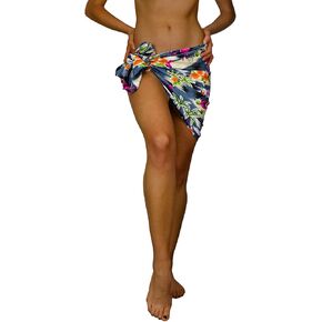 Hawaiian Sarong Pareo Beach Wrap for Women Funky Casual Bikini Cover Up Very Loud Swimsuit Flamingos Print