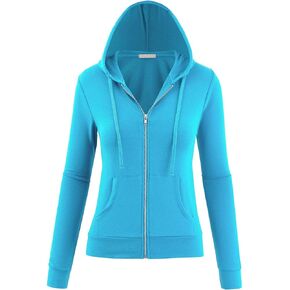 FashionMille Women Active Lightweight Thin Zip-Up Hoodie Jacket