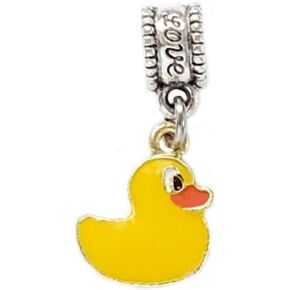 Dangle Yellow Rubber Duck Charm Bead