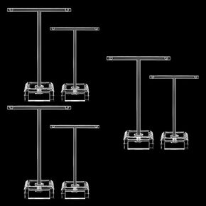 KALIONE 6 Pcs Acrylic Earrings Display Clear Earring Display Holder T Bar Earring Organizer Countertop Earring Hanger Stand Holder Tree Stand Earring Holder for Jewelry Props Show(Black)