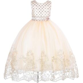 Cosplay Life Elegant Flower Glown Dress for Girls Young Adult Fashion Bow Flower Kids Party Festival Ages 4-12 Years Old