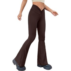 Ella Lust Ruched Flared Leggings for Women - 90s Low Rise Bootleg Yoga Pants Festival Outfits Casual Workout Bell Bottom