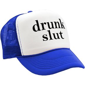The Goozler - Drunk Slut - Party frat College Beer Drink - Vintage Retro Style Trucker Cap Hat