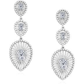 925 Sterling Silver Post Teardrop Long Gold Dangle Drop Earrings for Women Girls Statement Crystal CZ 14K Gold Plated Leaf Chandelier Earrings for Wife Mom Her