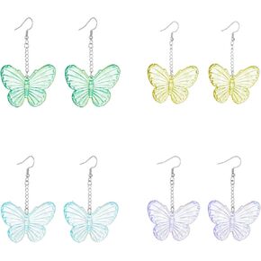 Butterfly Earrings for Women - Fashion Design 7 Piece Set Butterfly Earrings, Butterfly Earrings for Girls Are the Best Gift for Your Daughter, Butterfly Dangle Earrings Will Surprise Your Daughter