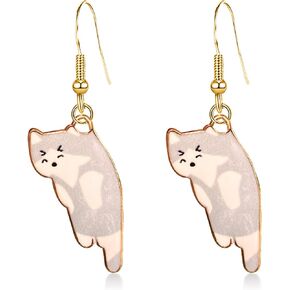 GBAHFY Aesthetic kawaii Cute Animal Cat Dangle Earrings for Women Girl Cartoon Cat Drop Earring Party Jewelry Gifts