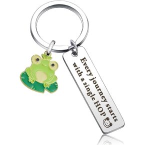 Cute Frog Gifts for Women Men Frog Keychain Frog Lovers Jewelry Inspirational Frog Keyring