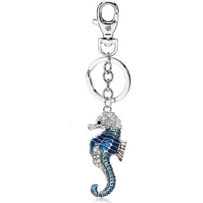 Liavy's Seahorse Charm Fashionable Keychain - Sparkling Crystal - Unique Gift and Souvenir
