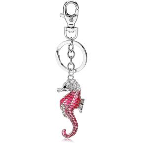 Liavy's Seahorse Charm Fashionable Keychain - Sparkling Crystal - Unique Gift and Souvenir