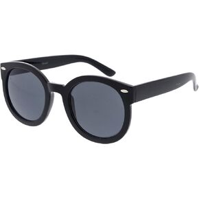 zeroUV - Round Retro Oversized Sunglasses for Women with Colored Mirror and Neutral Lens 53mm