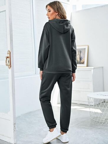 بدلة رياضية نسائية من MakeMeChic مكونة من قطعتين ملابس للتمرين وجيب كنزة صوفية ومجموعة بنطال رياضي للركض in Kuwait