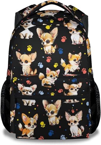 Chihuahua Dog Backpacks Kids, 16 Inch Cute Backpack for School, Yellow Lightweight Bookbag for Girls in Saudi Arabia