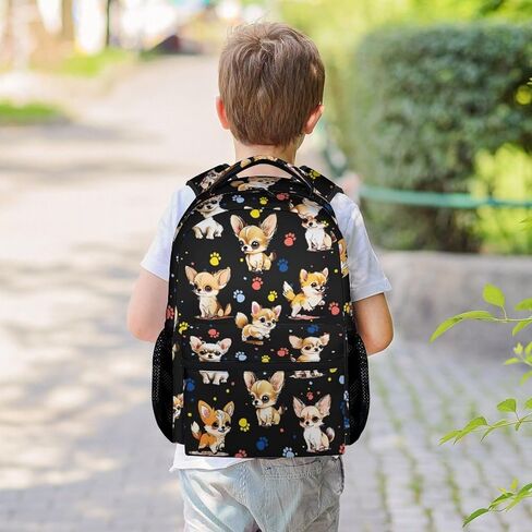 Chihuahua Dog Backpacks Kids, 16 Inch Cute Backpack for School, Yellow Lightweight Bookbag for Girls in Saudi Arabia