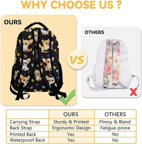 Chihuahua Dog Backpacks Kids, 16 Inch Cute Backpack for School, Yellow Lightweight Bookbag for Girls in Saudi Arabia