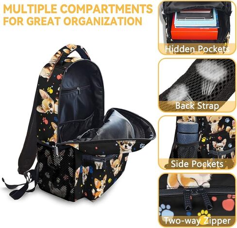 Chihuahua Dog Backpacks Kids, 16 Inch Cute Backpack for School, Yellow Lightweight Bookbag for Girls in Saudi Arabia