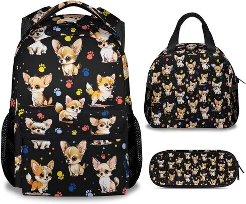 Chihuahua Dog Backpacks Kids, 16 Inch Cute Backpack for School, Yellow Lightweight Bookbag for Girls in Saudi Arabia