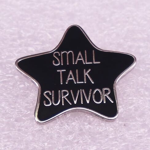 small talk survivor Enamel Lapel Pin,Hate whisper during the meeting badge brooch for Backpacks in Saudi Arabia