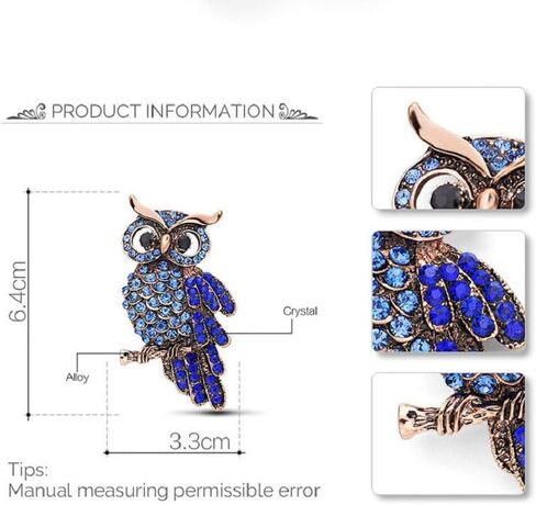 Hoaire Brooch Pin Women's Owl Breastpin Crystal Diamond Broochpin Wedding/Banquet/Bouquet in Kuwait