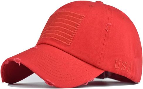 قبعة العلم الأمريكي، قبعة بيسبول قابلة للتعديل، رقعة مطرزة متعثرة للرجال والنساء الوطنيين in Kuwait