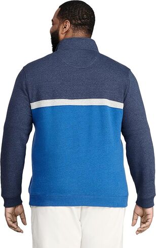 IZOD Men's Big & Tall Big Advantage Performance Quarter Zip Fleece Pullover Sweatshirt, Peacoat Cblock, 3X-Large Tall in Saudi Arabia