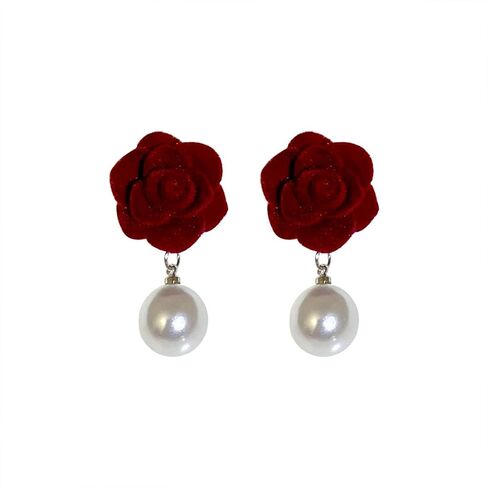 أقراط QzxEqz Boho Rose أقراط متدلية على شكل زهرة وردية للنساء والفتيات هدايا مجوهرات in Kuwait
