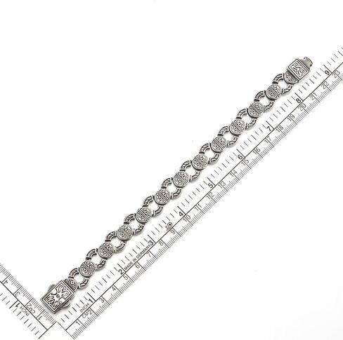 سوار سلسلة ربط دائرية بنمط الوشم القبلي للرجال من COOLSTEELANDBEYOND، مصنوع من الفولاذ المقاوم للصدأ العتيق الفاخر، مشبك زنبركي in Saudi Arabia